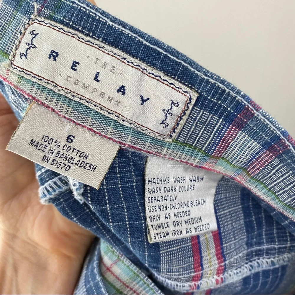 Vintage The Relay Company Plaid Button Front Skort Mini Skirt Size Small 26" - Picture 5 of 13